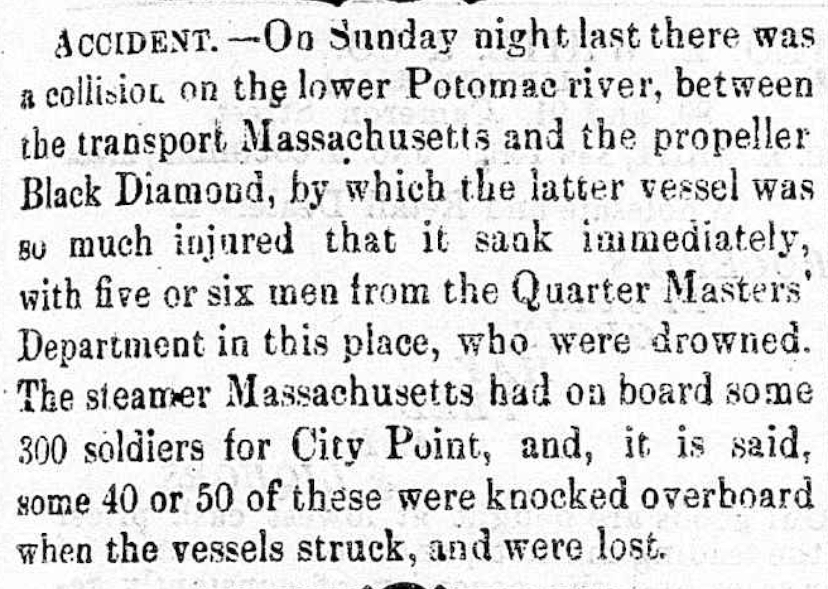 Image of newspaper article, <i>Alexandria Gazette</i>, April 26, 1865