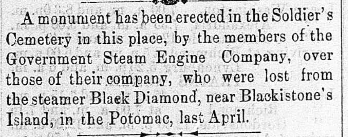 Image of newspaper article, <i>Alexandria Gazette</i>, November 11, 1865